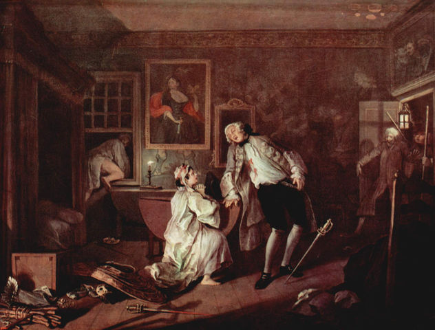 Cycle of paintings "Marriage a la Moda", scene