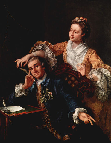 Portrait of the actor David Garrick and his wife, detail 