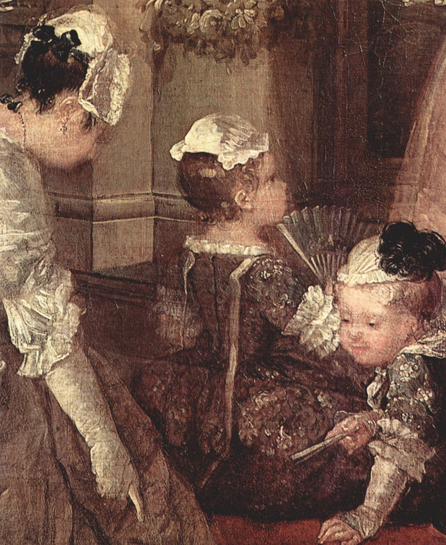 Representación teatral de los niños en la casa de John Conduit, Detalle
