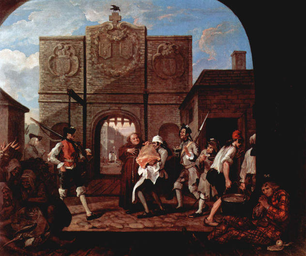 Vor dem Tor von Calais (Das Roastbeef von Alt-England), Detail