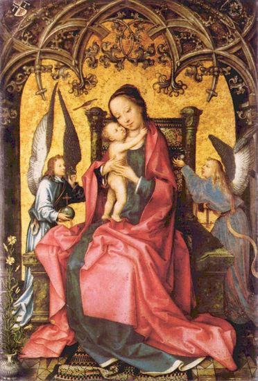 Retrato de Katharina Schwarz con los atributos de su santa patrona. 