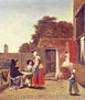 Hof with Two Officers and a Woman Drinking