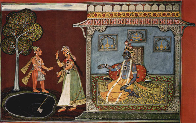 Rasamañjarî - Manuscrito de Bhânudatta (Tratado erótico), escena