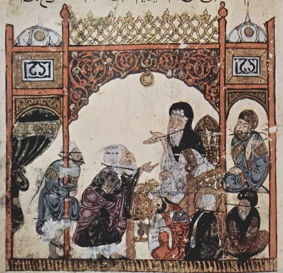 Maqâmât (Reuniones) de al-Harîrî, escena 