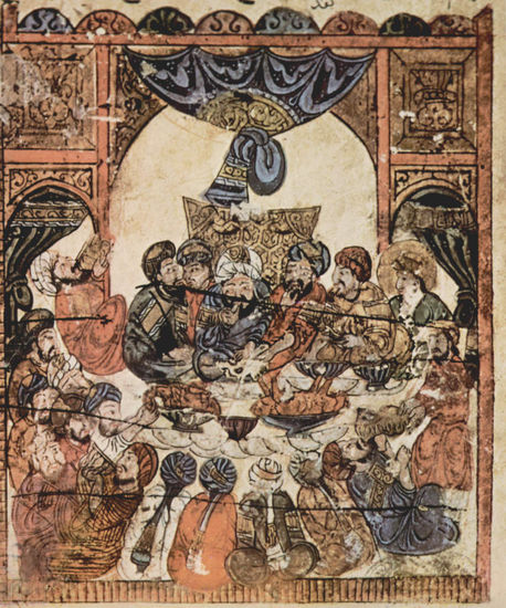 Maqâmât (Reuniones) de al-Harîrî, escena 