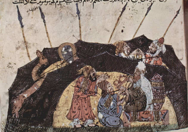 Maqâmât (Reuniones) de al-Harîrî, escena