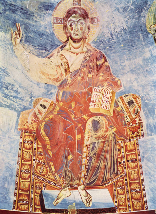 Frescos in Sant Angelo in Formis on the life of Christ, scene