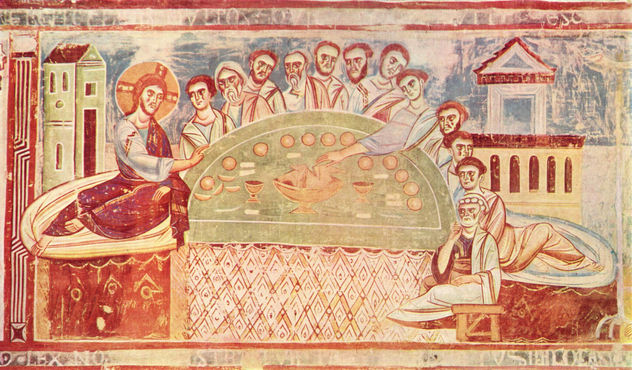 Frescos in Sant Angelo in Formis on the life of Christ, scene