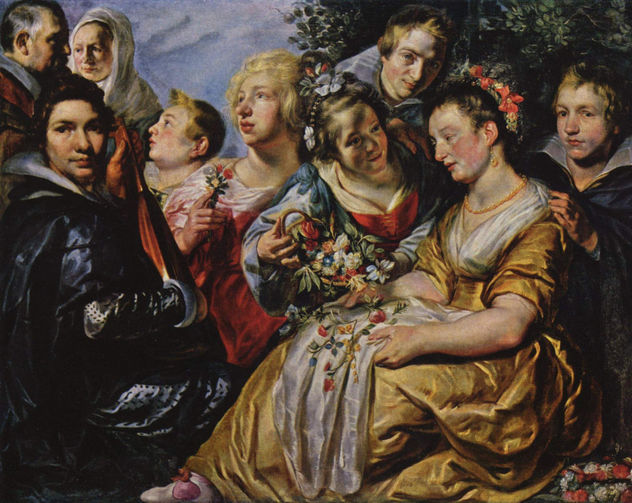 Autorretrato y retrato de la familia de su suegro