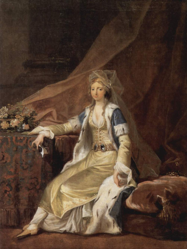 Porträt der Herzogin Louisa von Schleswig-Holstein-Sonderburg-Augustenburg in türkischer Tracht