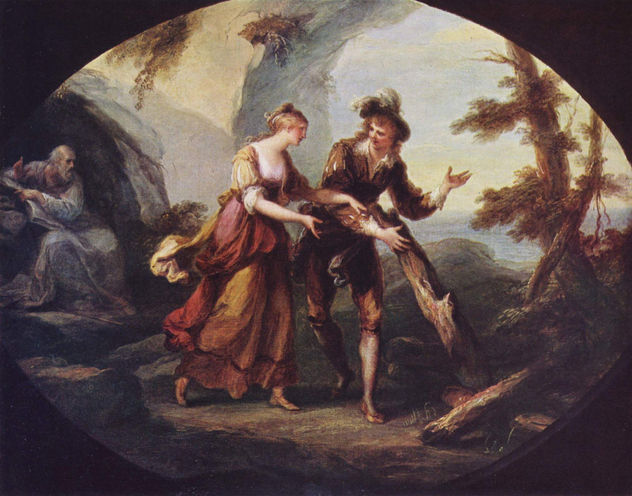 Scene with Miranda and Ferdinand, Oval