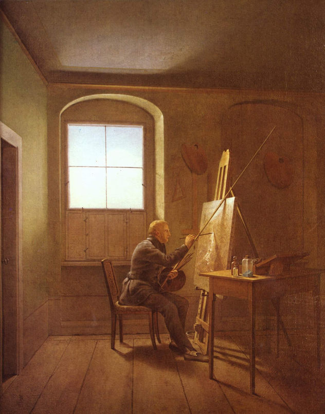 Caspar David Friedrich in his studio