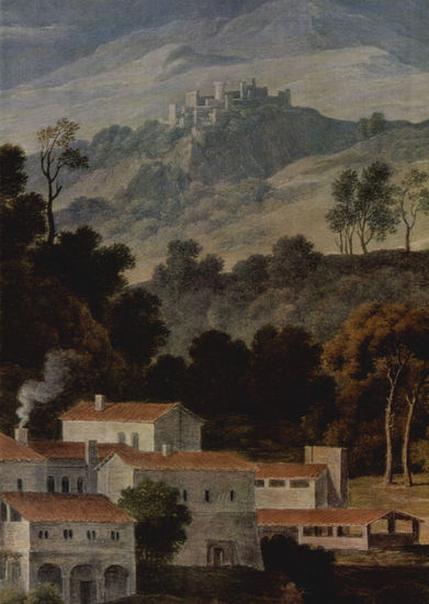 El monasterio de San Francesco en la montaña Sabina cerca de Roma, detalle 