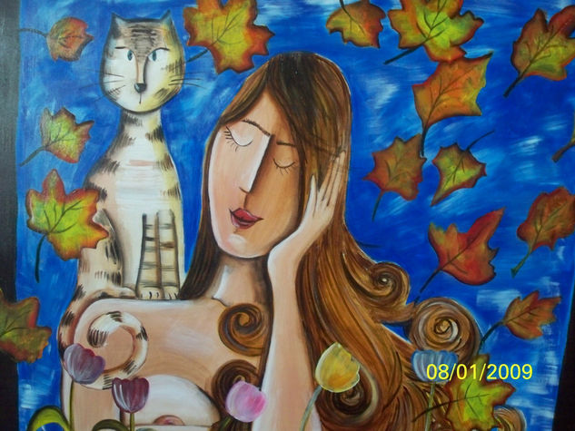 Sueño de Otoño Acrylic Canvas Portrait