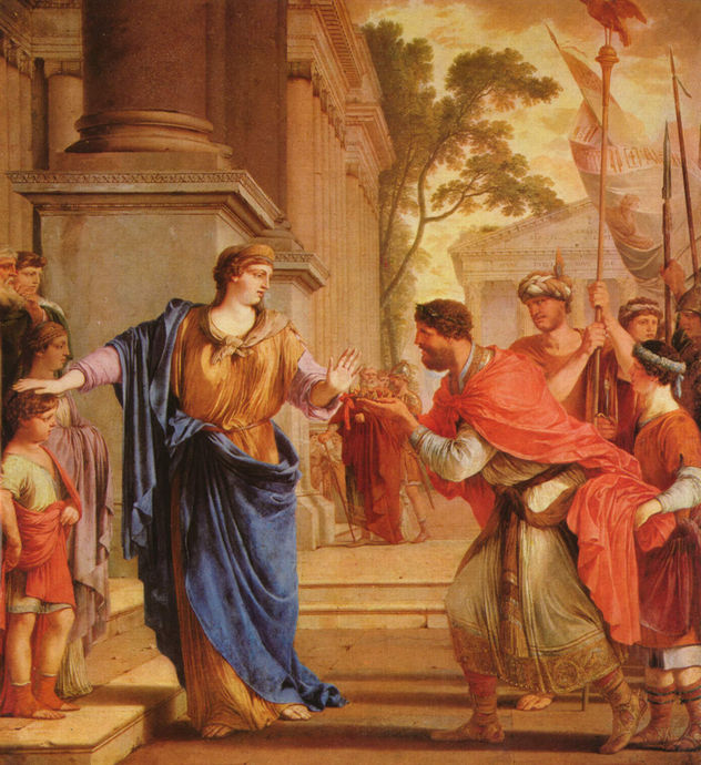 Cornelia rechaza la corona de los Ptolemeos.