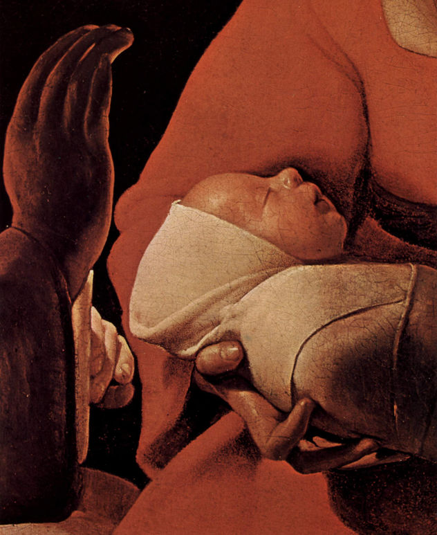 El recién nacido (Nacimiento de Cristo?), Detalle