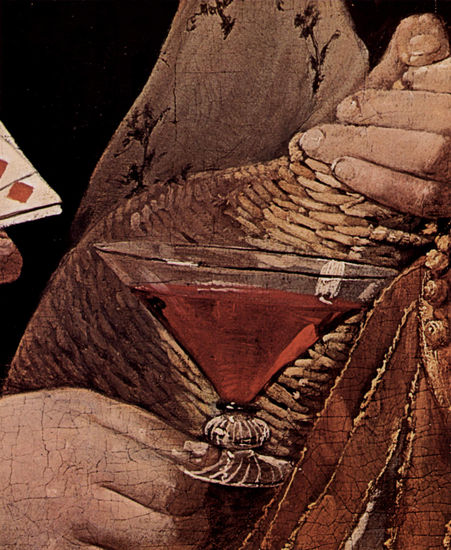 The cheating player, with ace of diamonds, detail 