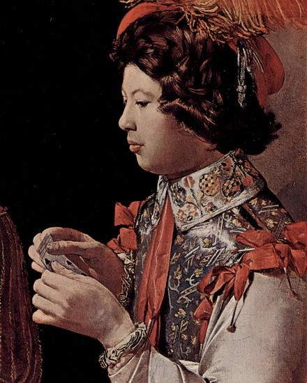 The cheating player, with ace of diamonds, detail 