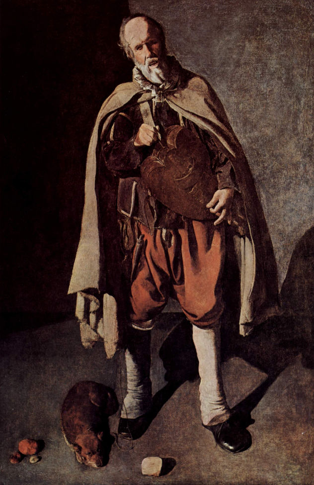 Hurdy-Gurdy Player with Dog