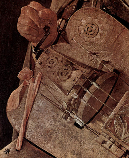 Hurdy-Gurdy Player, Detail 