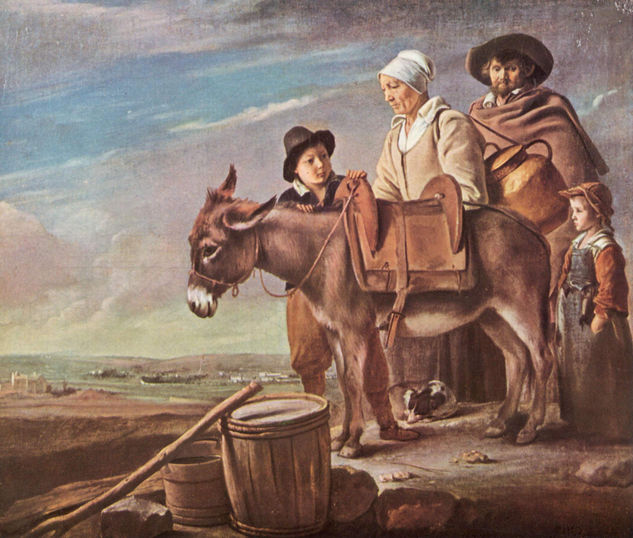 Familia de la vendedora de leche 