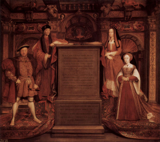 Heinrich VII, Isabel de York, Enrique VIII y Jane Seymour 