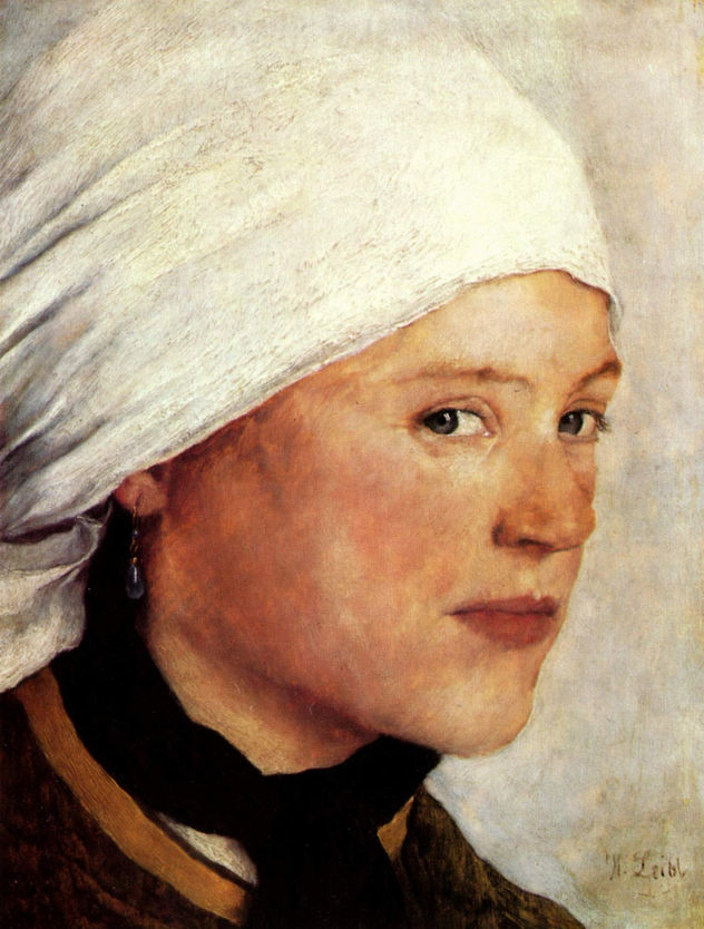 Chica campesina con pañuelo blanco
