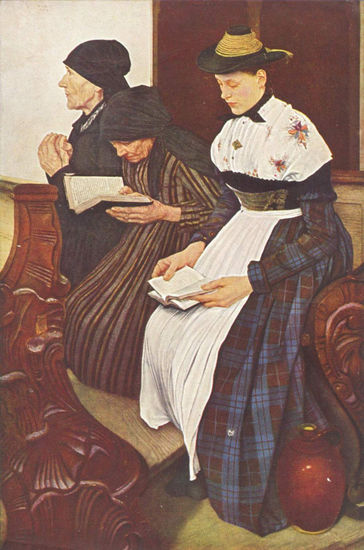 Las tres mujeres en la iglesia 