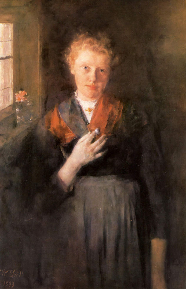 Mädchen am Fenster (Porträt der Babette Maurer, geb. Jordan, genannt die »Wabn«)