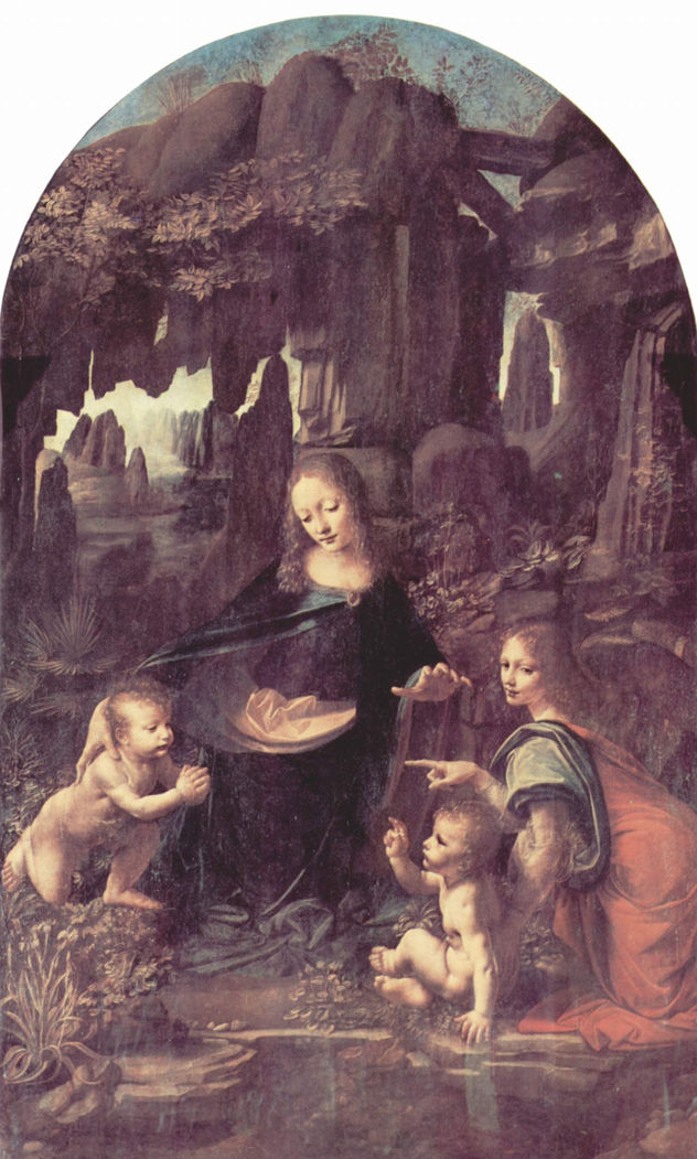 Virgen de las rocas, escena