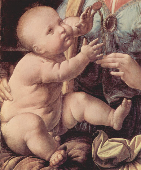 Madonna of the Carnation, detail 