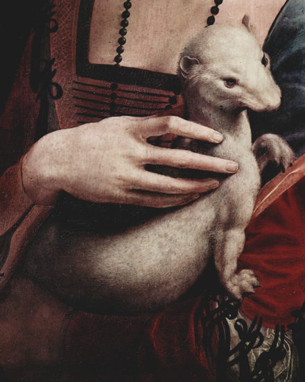 Portrait of a Lady with an Ermine, Detail 