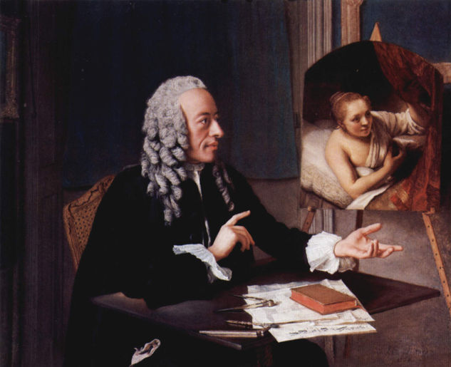 Portrait of François Tronchin with his painting by Rembrandt 