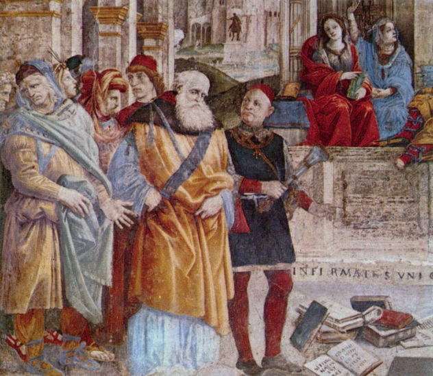 Saint Thomas Aquinas and the Heretics, detail