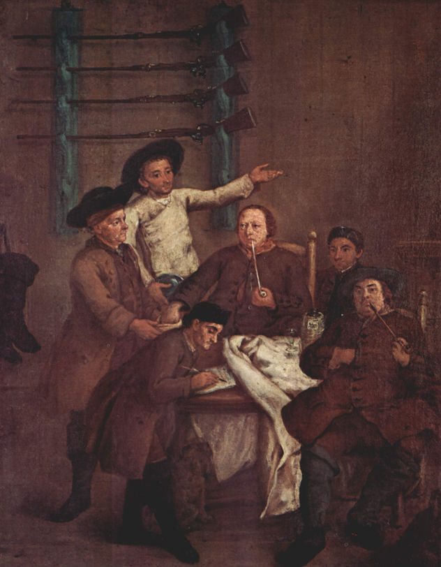 Serie de pinturas "La caza en el valle", escena