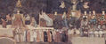 Frescos of the cycle "Allegories of Good and Bad Government" in the Council Room of the Nine, Palazzo Pubblico in Siena, scene.