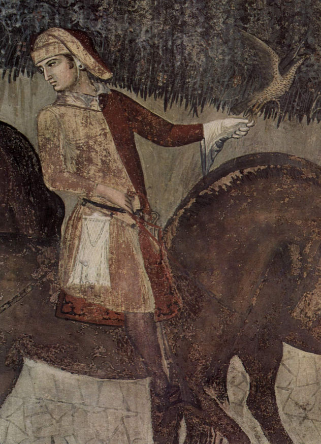 Ciclo de frescos "Allegorías del buen y del mal gobierno" en la sala del consejo de los Nueve, Palazzo Pubblico en Siena, escena