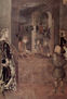 Frescos del ciclo "Allegorías del buen y del mal gobierno" en la sala del consejo de los Nueve, Palazzo Pubblico en Siena, escena