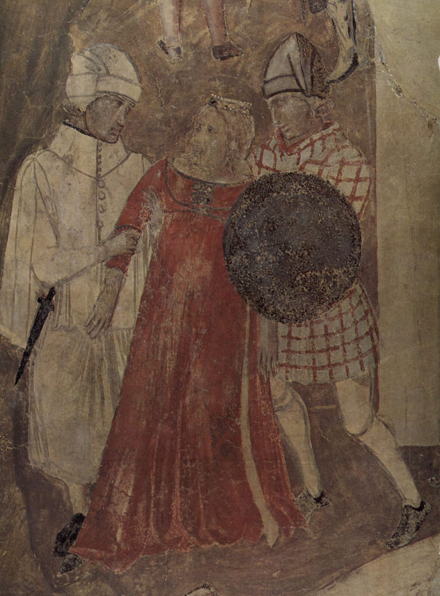 Frescos del ciclo "Allegorías del buen y del mal gobierno" en la sala del consejo de los Nueve, Palazzo Pubblico en Siena, escena