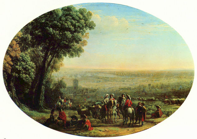 Belagero de La Rochelle por las tropas de Luis XIII., Oval 