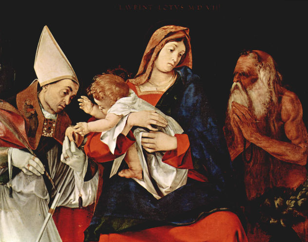 Madonna with a Saint Bishop and Saint Onuphrius