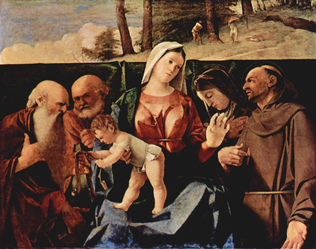 Madonna and Saints on the Throne, to the Left
