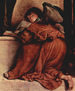 Madonna on the throne, angel and saint, to the left