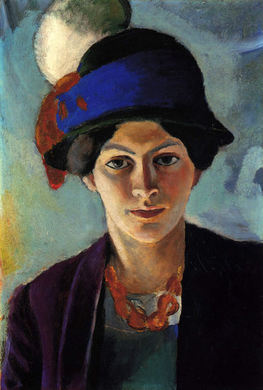 Retrato de la mujer del artista con sombrero 