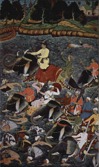 Akbar-Nâma de Abû'l Fazl, escena 