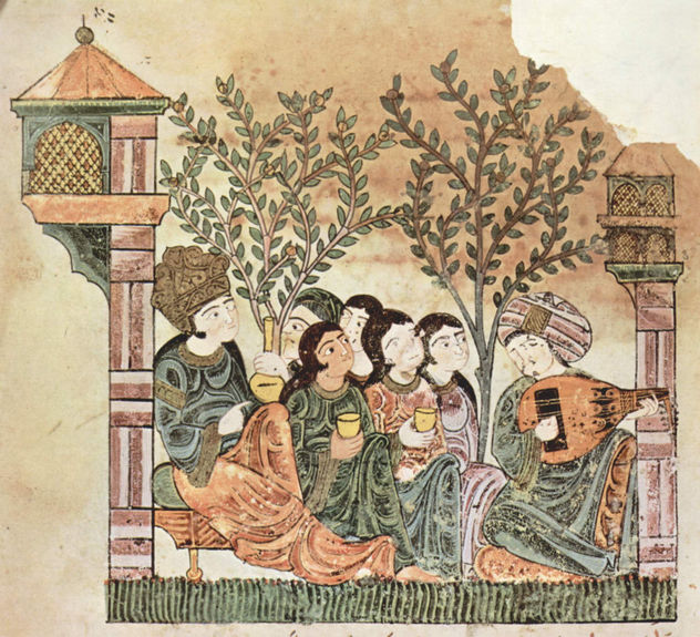 La historia de Bayâd y Riyâd, manuscrito magrebí, escena