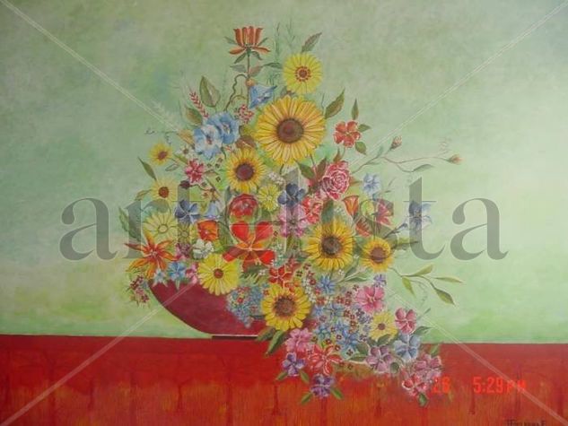 FLORERO 2 Oil Canvas Floral Painting