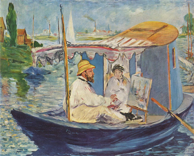 Claude Monet in his studio (Argenteuil)