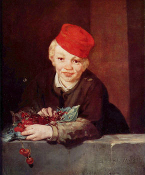 Niño con las cerezas