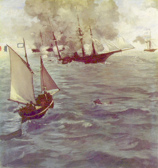 Battle between the "Kearsarge" and the "Alabama" 